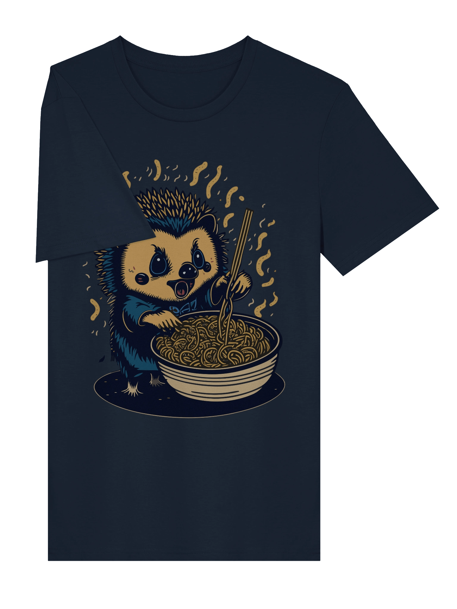 Whimsical Noodle Lover Hedgehog T-Shirt product image (16)