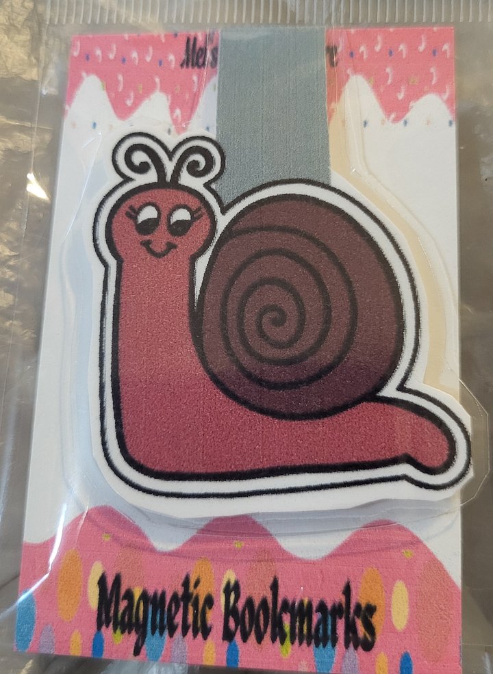 Cute Cartoon Purple Snail Magnetic Laminated Bookmark for Insect Lovers product image (1)