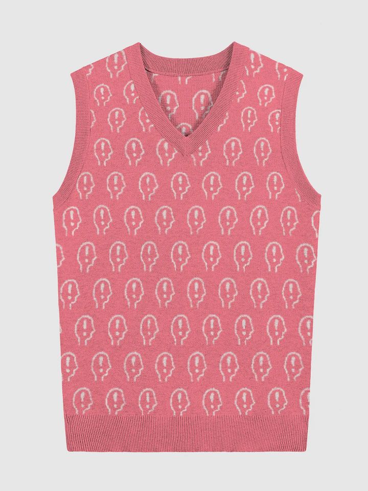 EXCLAIMING MENTALLY (duotone pink) knitwear vest product image (3)
