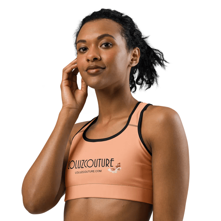 LoluzCouture Logo Orange Sherbet Sports Bra product image (2)