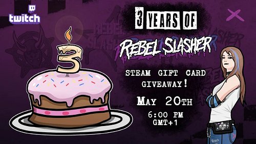 I'm happy to announce that my Twitch channel has officially turned 3 years old. 🥳❤️

As a celebration for the anniversary str...