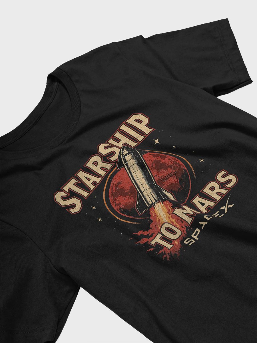 SpaceX Starship to Mars T-Shirt – Vintage Rocket Launch Graphic Tee for Space Fans product image (3)