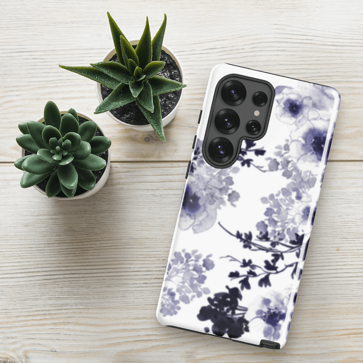 Midnight Blossom Blue Samsung Tough Case product image (2)