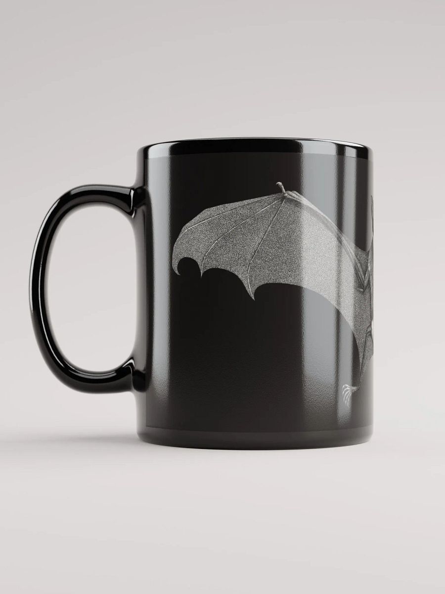 Winged Guardian Bat Black Glossy Mug product image (6)