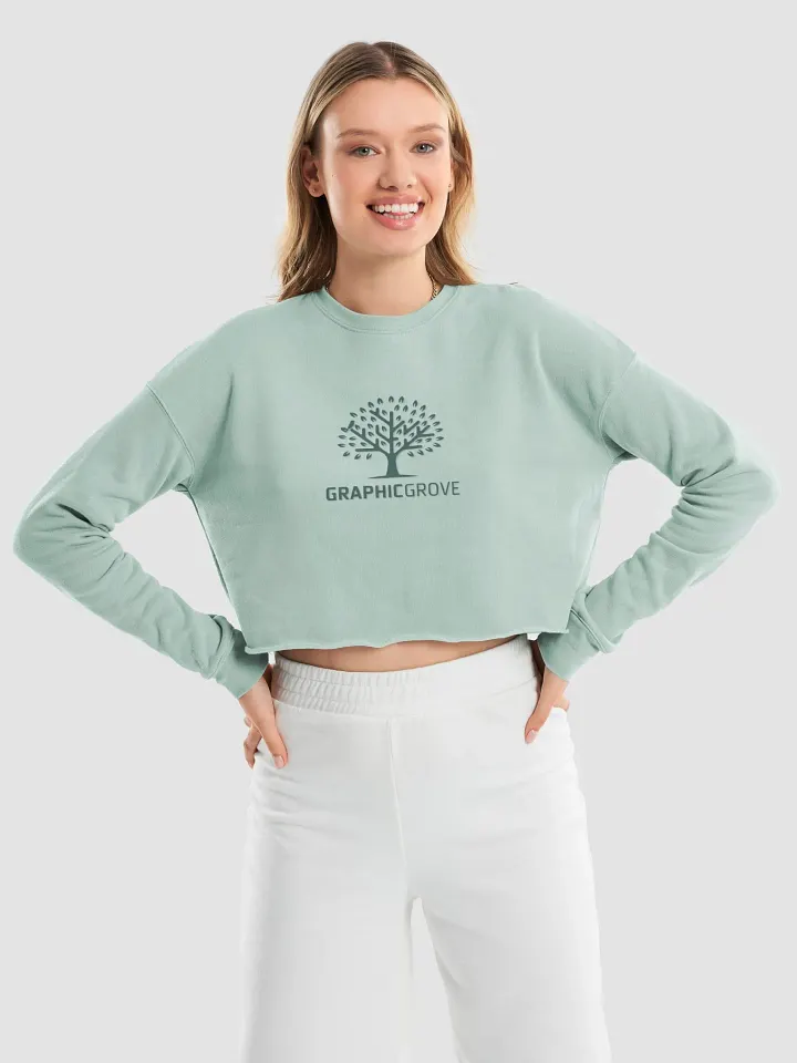 Women's Fleece Crop Sweatshirt with Large Graphic Grove Logo on the Front (S-L) product image (23)