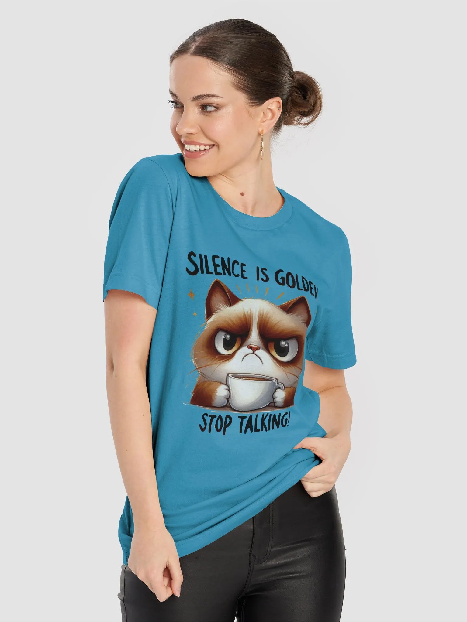 Silence Is Golden Grumpy Cat T-Shirt product image (5)