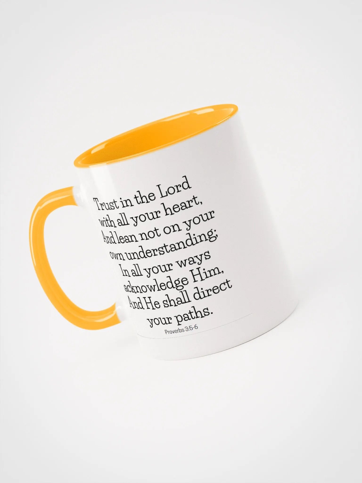 Trust In The Lord With All Your Heart, And Lean Not On Your Own Understanding Proverbs 3:5-6 Two-Tone Mug 11/15oz product image (3)