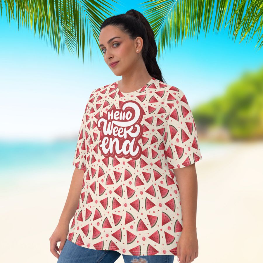 Hello Weekend Watermelon All Over Print T-shirt product image (3)