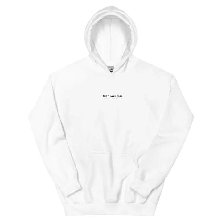 Minimalistic Unisex Faith Over Fear Embroided Hoodie (Black Embroided) product image (194)