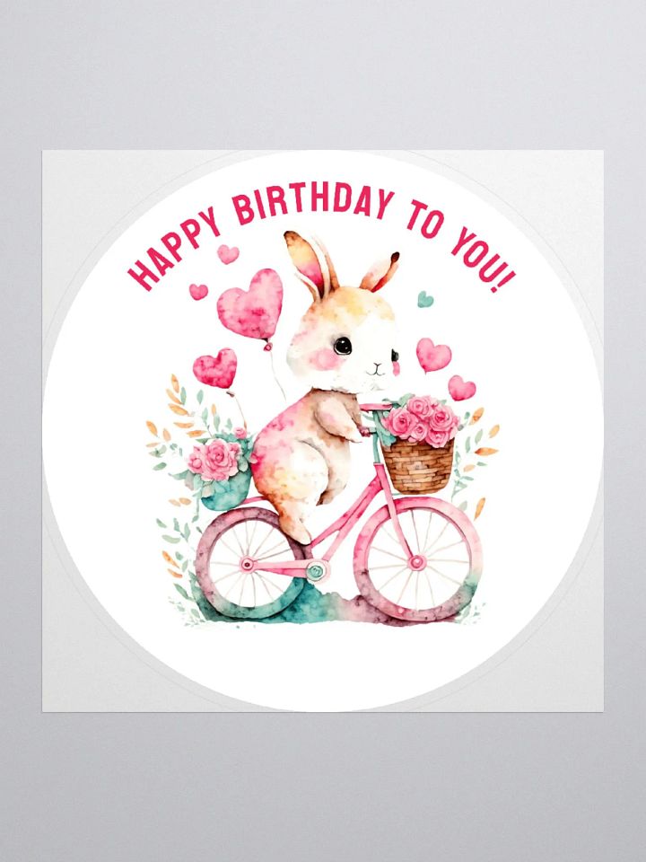 Birthday Greetings Bunny Riding a Pink Bike product image (2)