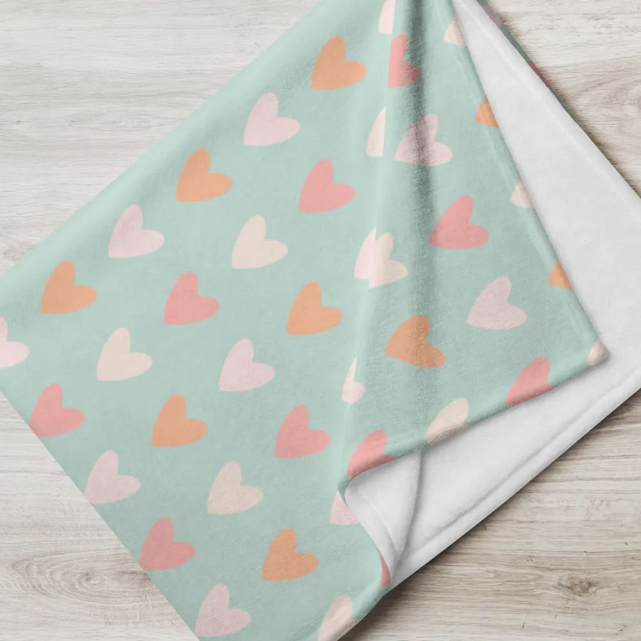 Simply Peachy Heart Throw - Peach and Mint product image (17)