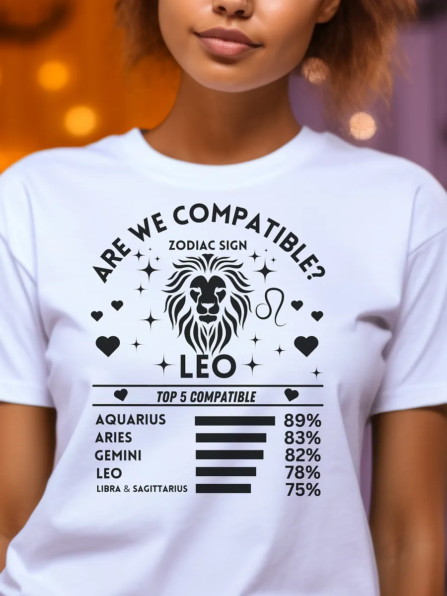 Leo Zodiac Sign Romantic Compatibility T-Shirt - Bella Canvas 3001 Unisex Staple T-Shirt - Light Colors product image (1)