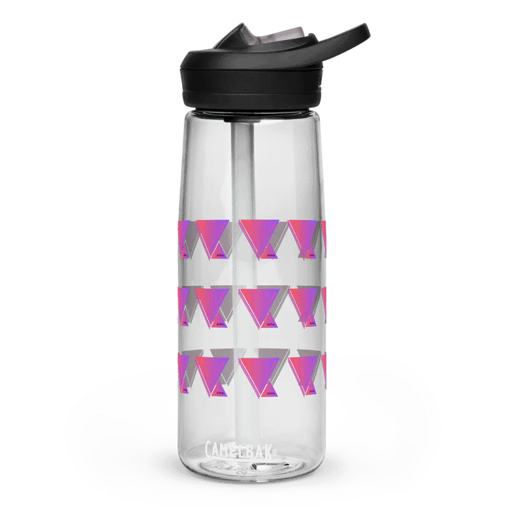 Triangular Grid Purple Sports Water Bottle product image (5)