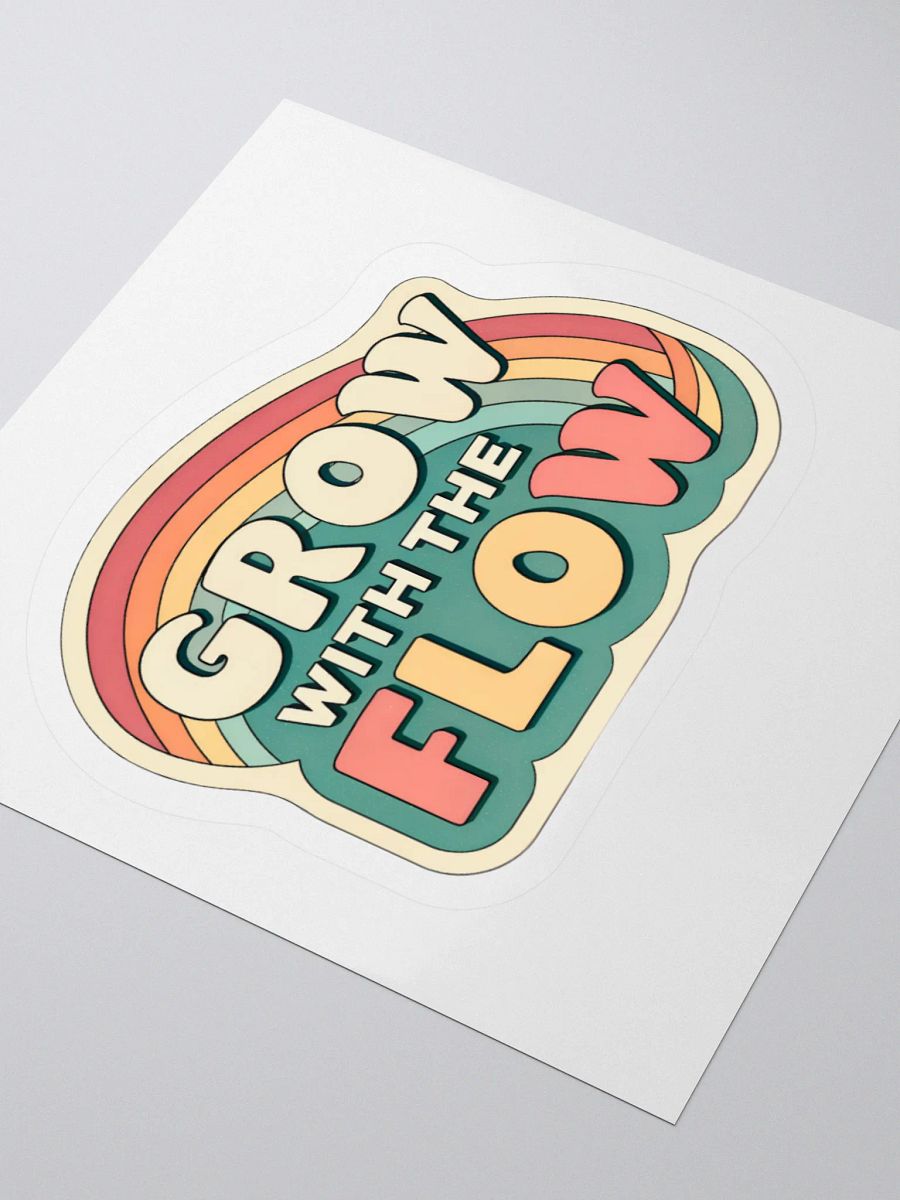 Retro Rainbow 'Grow with the Flow' Sticker product image (9)