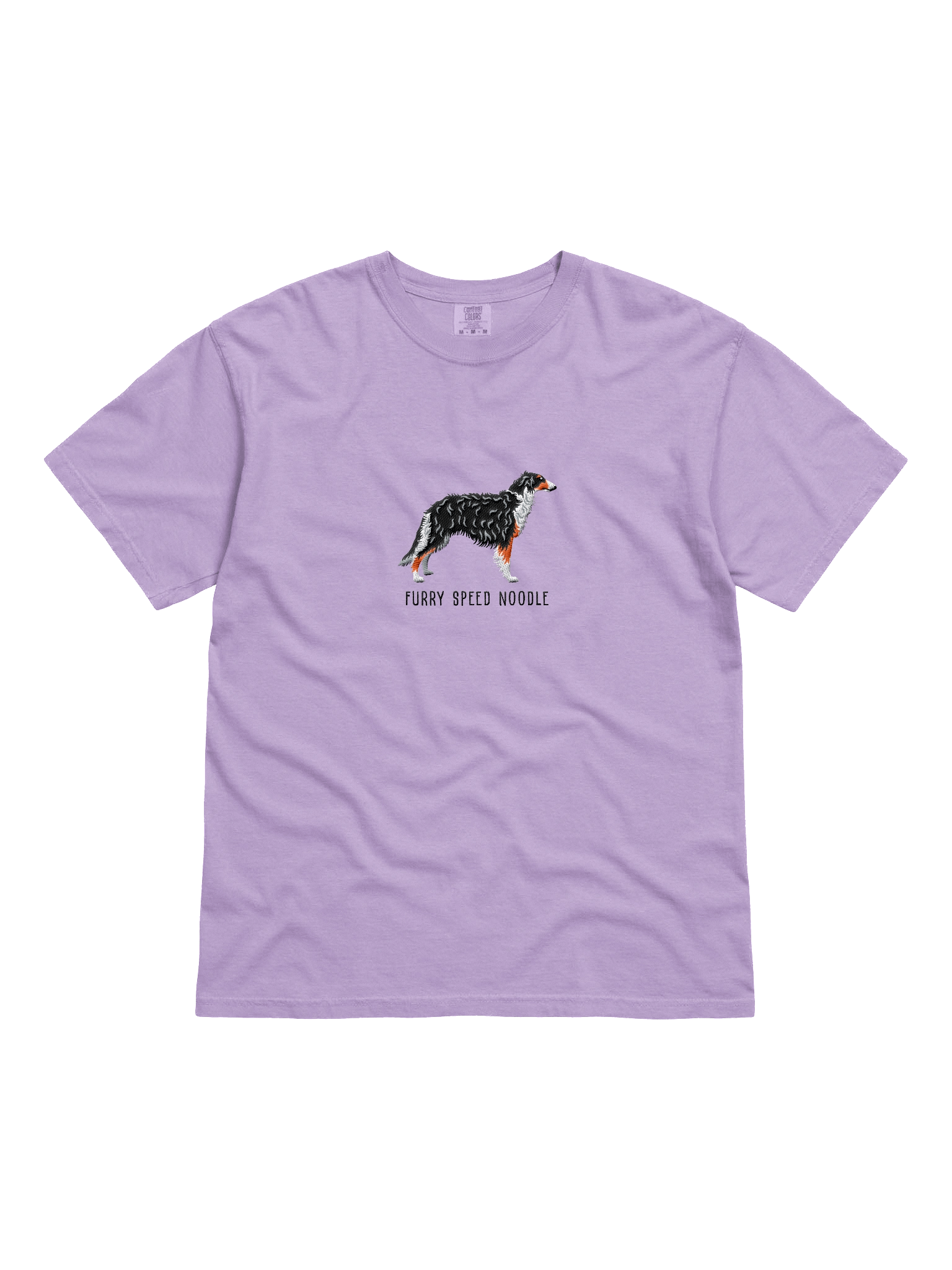 Furry Speed Noodle T-Shirt(Embroidered) of a Borzoi(Tricolor) product image (211)