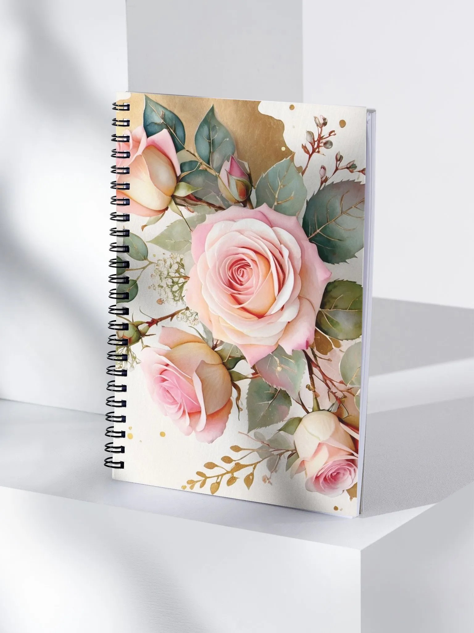 Golden Blush - Roses Spiral Notebook product image (4)