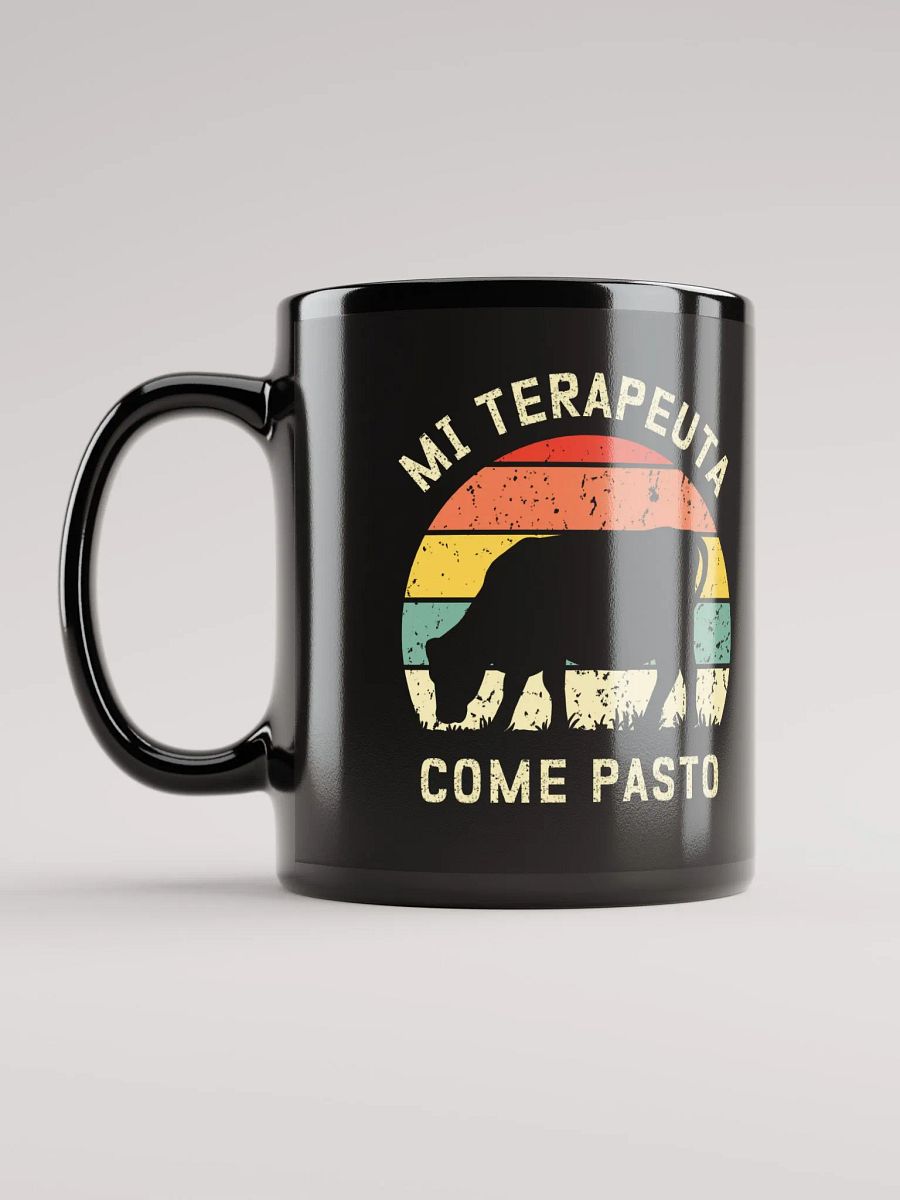 "Mi terapeuta come pasto-Vaca" Mug negro product image (6)