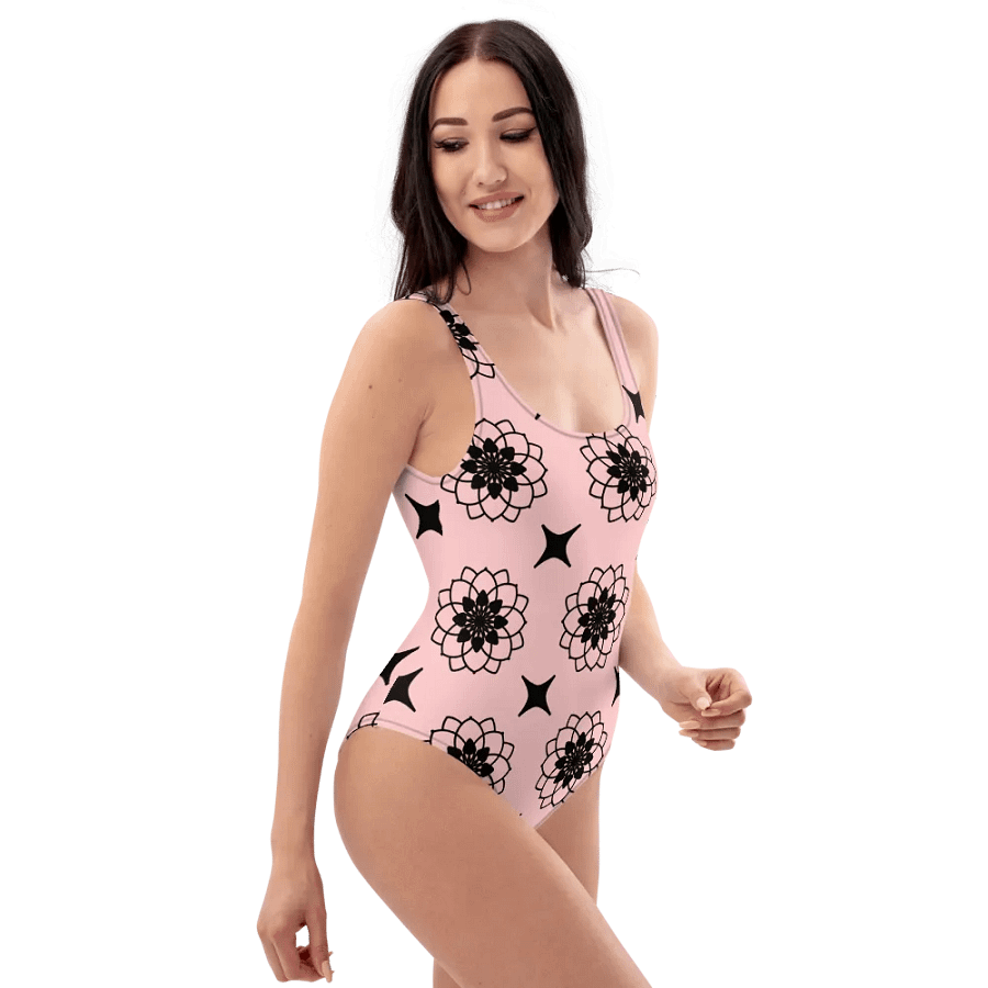 Gorgeous Blush and Black Pattern Swimsuit product image (1)