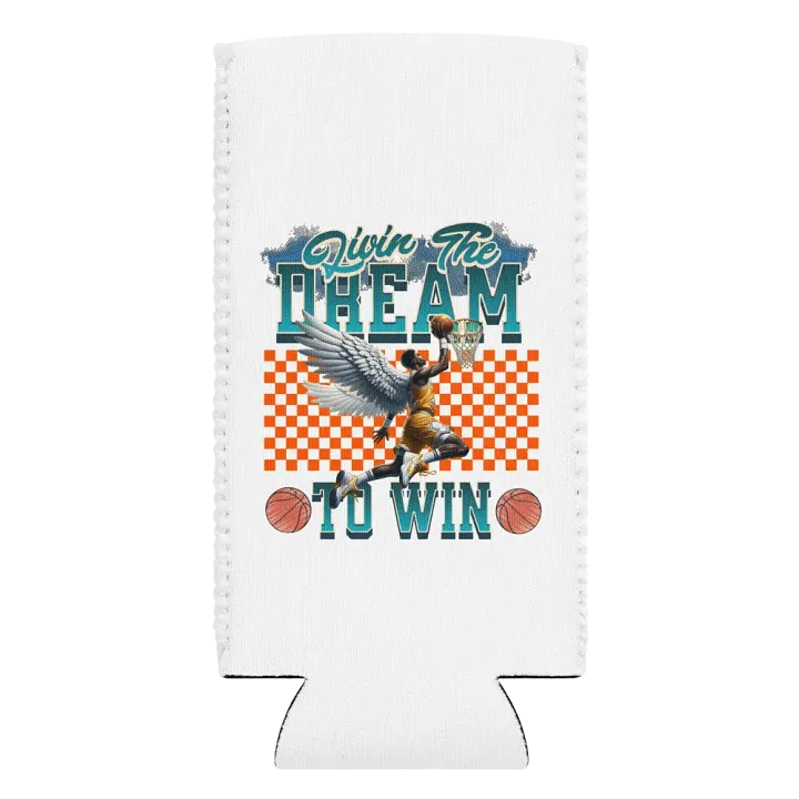 Livin The Dream To Win Basketball Winged Slam Dunk Can Cooler product image (2)