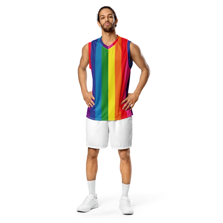 1978 Rainbow Pride Flag = 8-Color - All-Over Print Basketball Jersey product image (2)