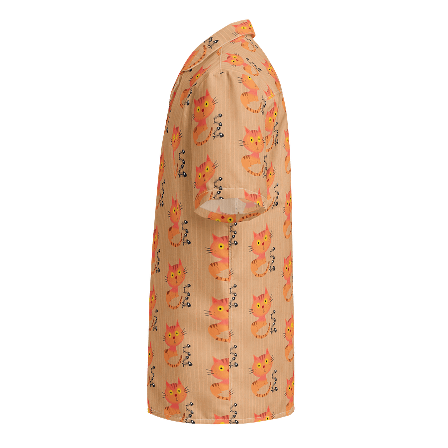 Feasting Ginger Kitty Button-Down Hawaiian Shirt - Tan product image (3)