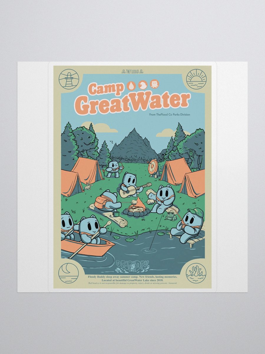 Camp GreatWater Poster Sticker 5 inch product image (1)
