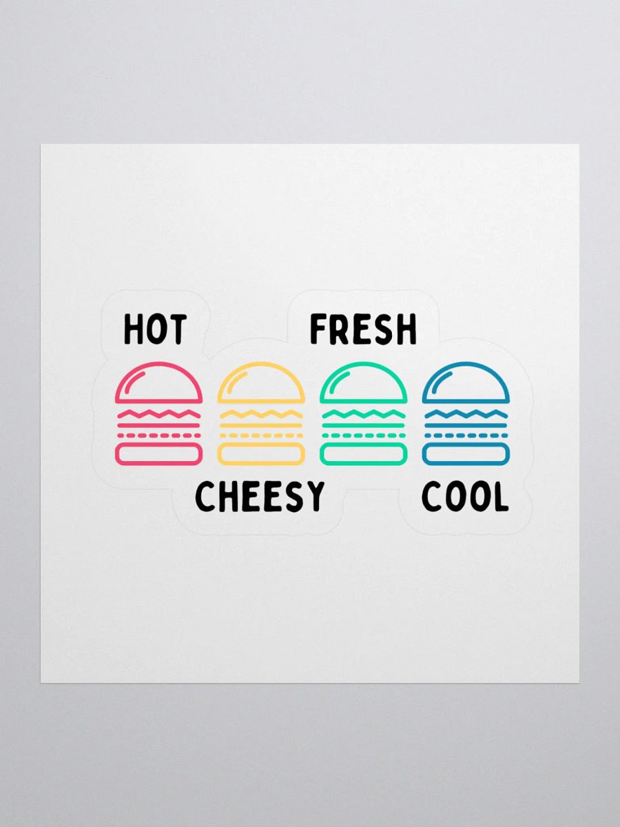 Hot, Cheesy, Fresh & Cool — Burger Pop Art Sticker product image (3)