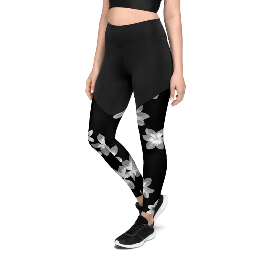 Volcanic Ash Caribbean Flower Print | Sports Leggings product image (3)