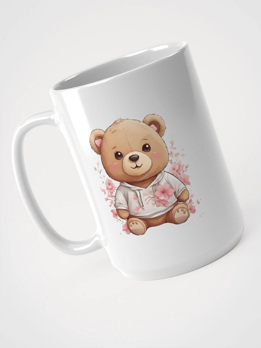 Floral Teddy Bear White Glossy Mug product image (3)