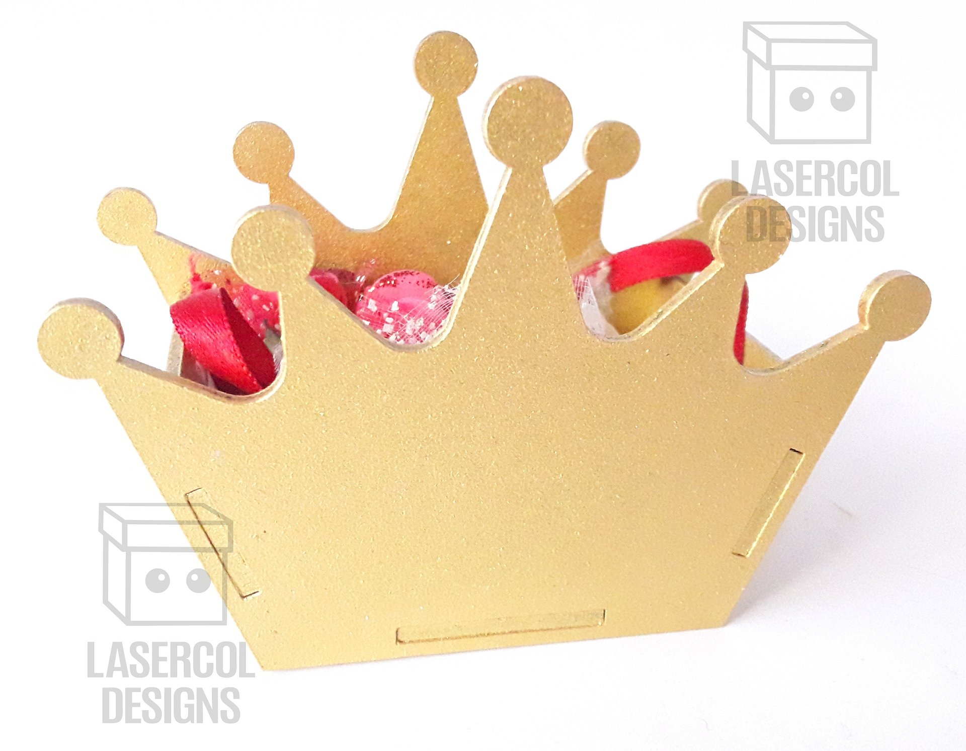 Crown Shaped Box (4 sizes, 3 Styles) - Laser Cut Files product image (2)