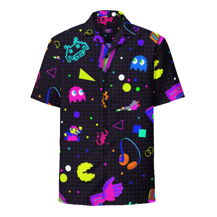 8-Bit Memories Short Sleeve Hawaiian Button up product image (1)