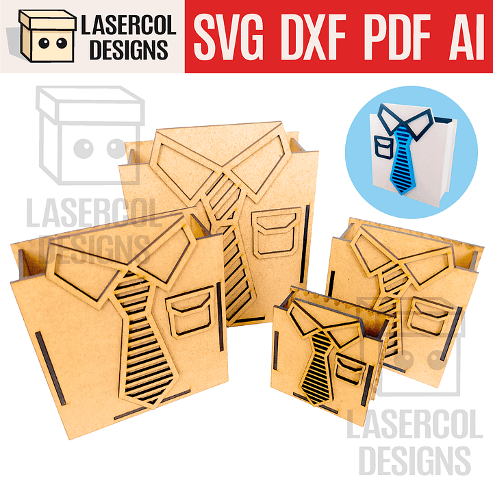 Father's Day Gift Box (Four Sizes) - Laser Cut Files product image (1)