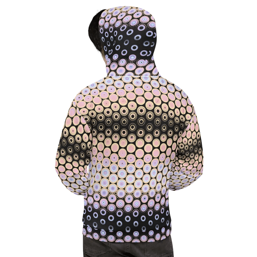 Abstract Circular Pink and Black Unisex All Over Print Hoodie product image (7)