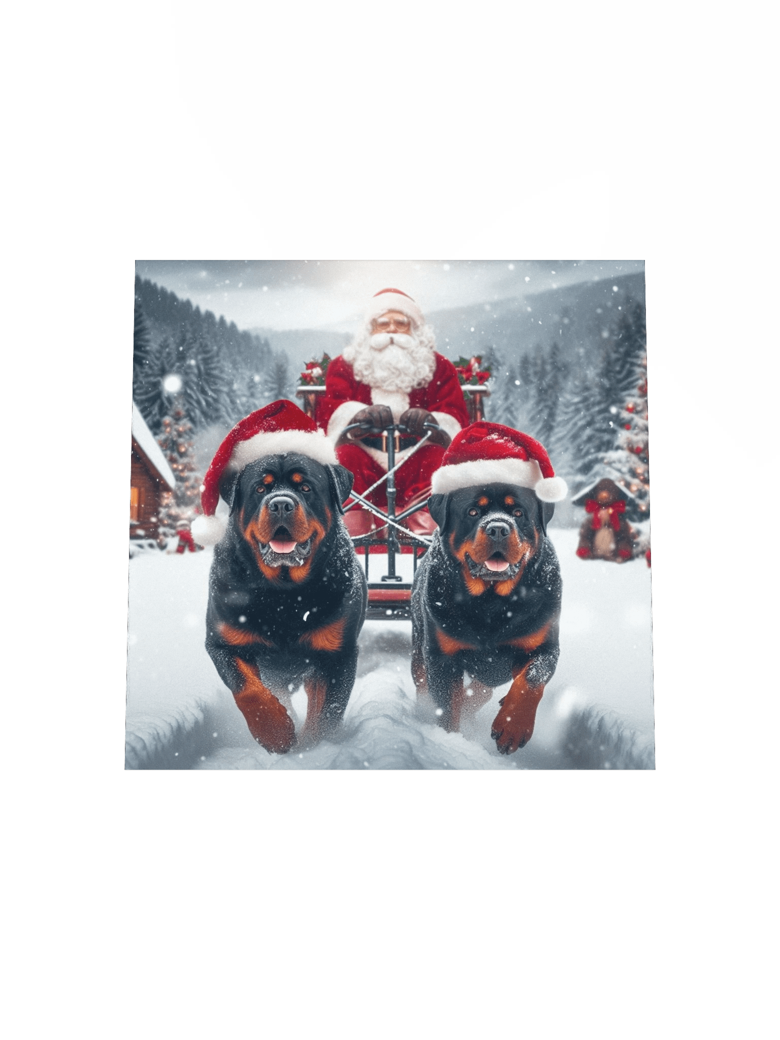 Rottweiler's Santa's Sleigh Ride Poster product image (19)