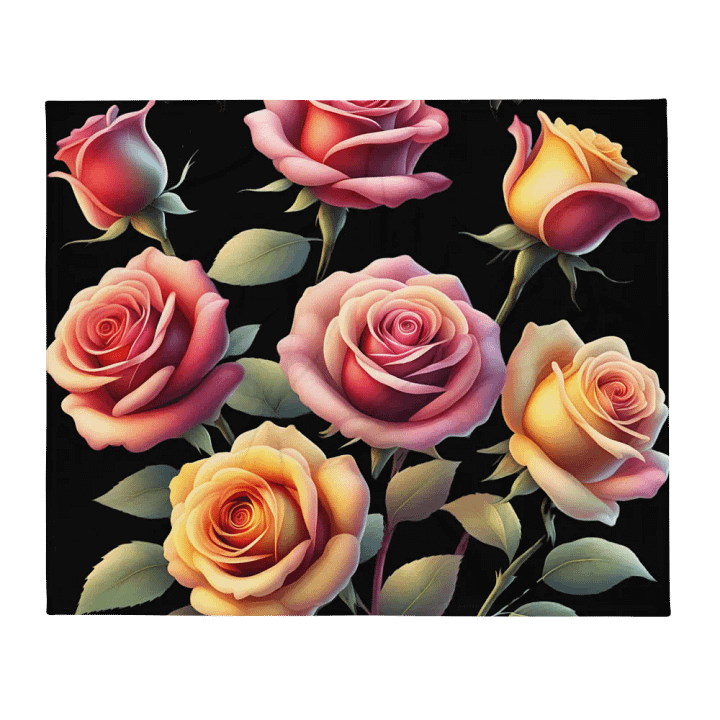 Honey Bees and Roses Graphical Design Throw Blanket product image (2)
