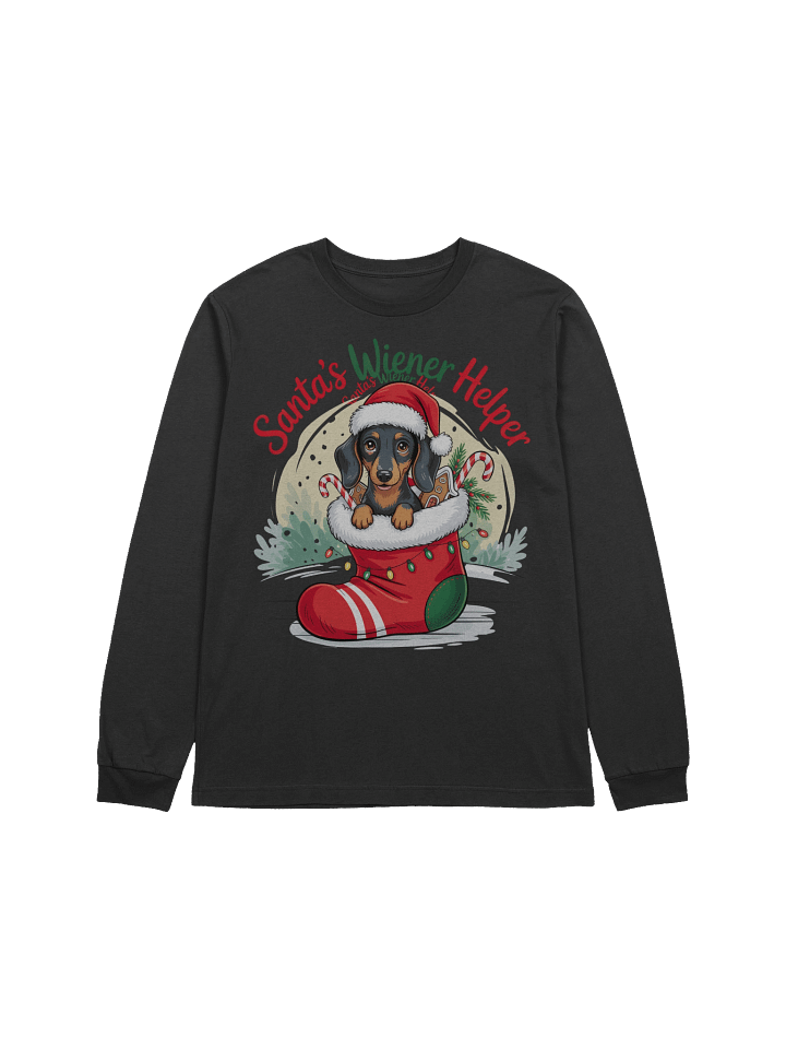 Santa’s Wiener Helper Cute Dachshund Christmas Long-Sleeve Shirt product image (1)