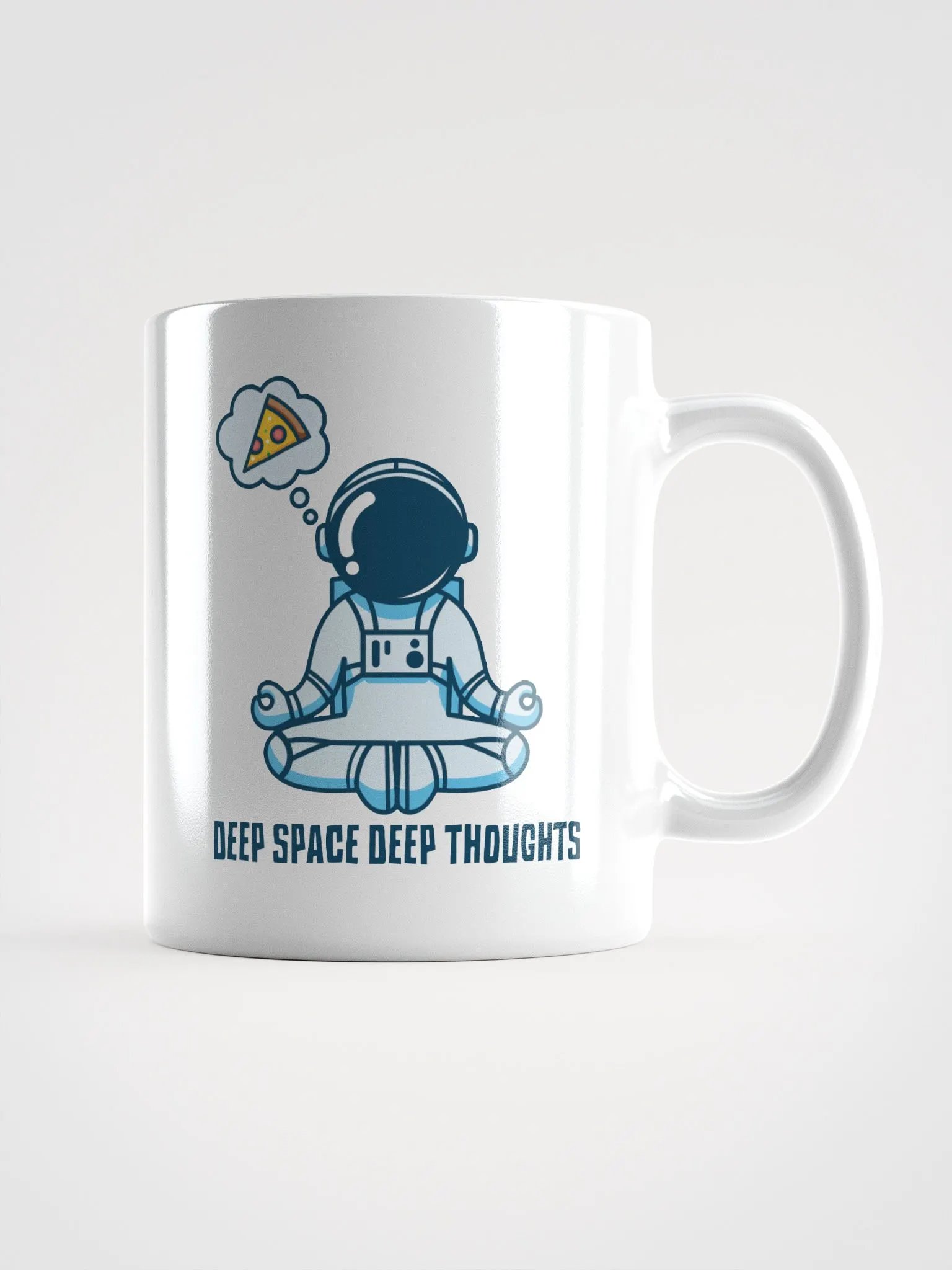 Deep Space, Deep Thoughts – Funny Meditating Astronaut Mug product image (1)