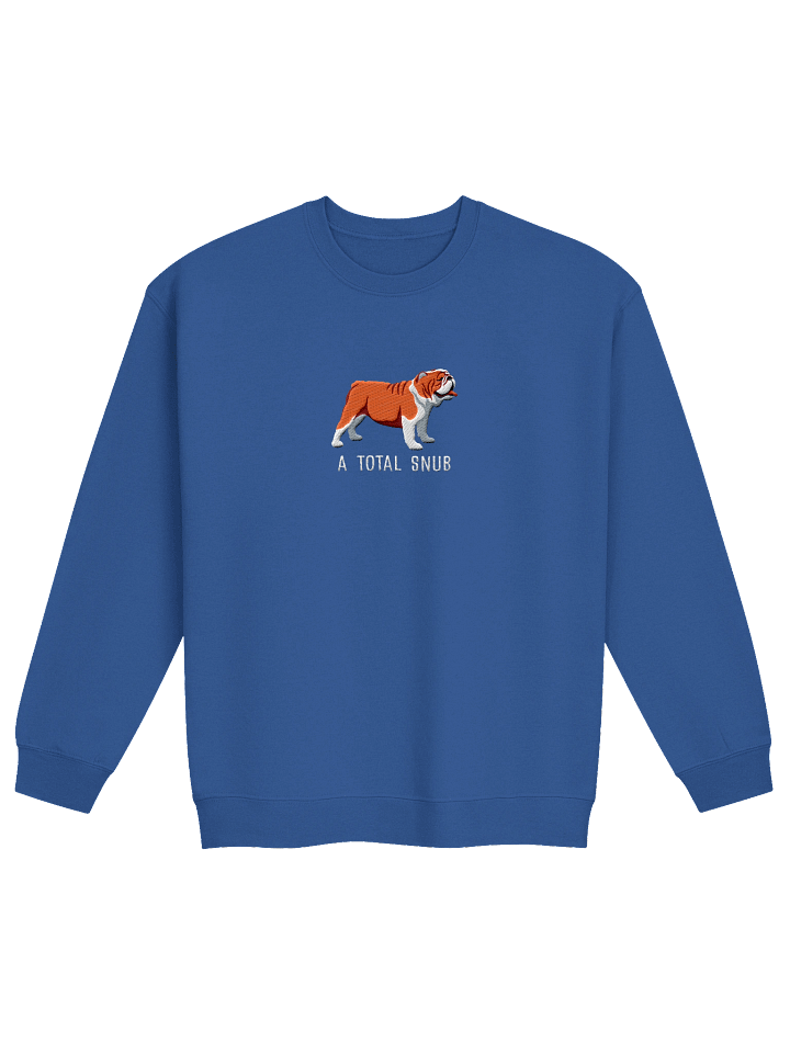 A Total Snub Sweatshirt (Embroidered) of an English Bulldog(Red & White) product image (3)