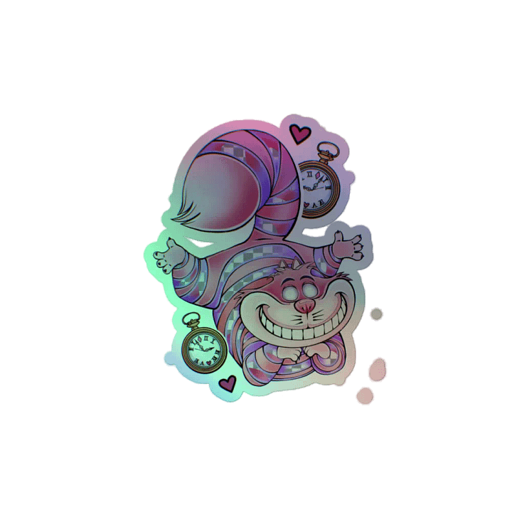 "Wonderland Cheshire Cat" Holographic Sticker product image (2)