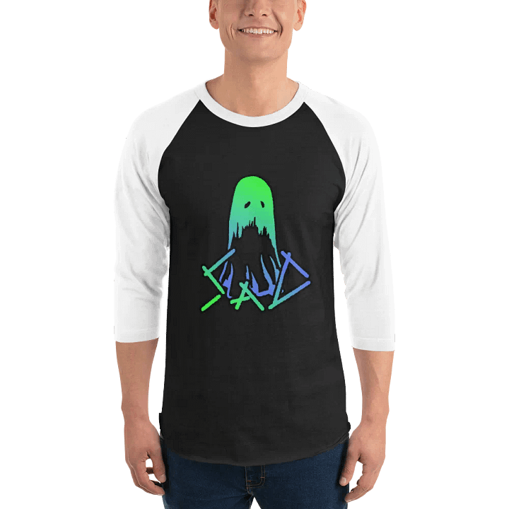 SaD 3/4 Two-Tone Tee (Raglan Tee) Logo - Green and Blue product image (1)