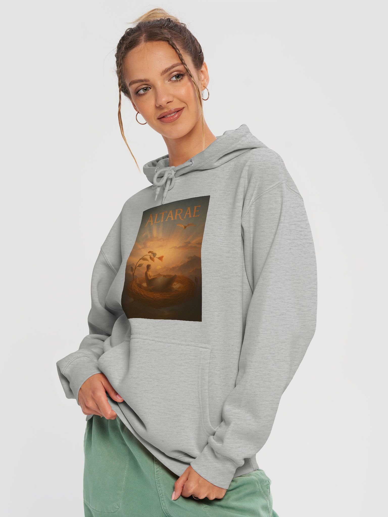 ALTARÆ “Nest of Dawn” Hoodie – Silver Sky product image (3)