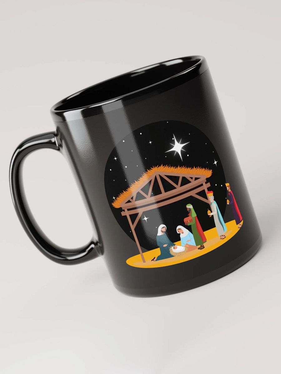 Christmas Holiday Manger Nativity Scene - Black Mug product image (6)