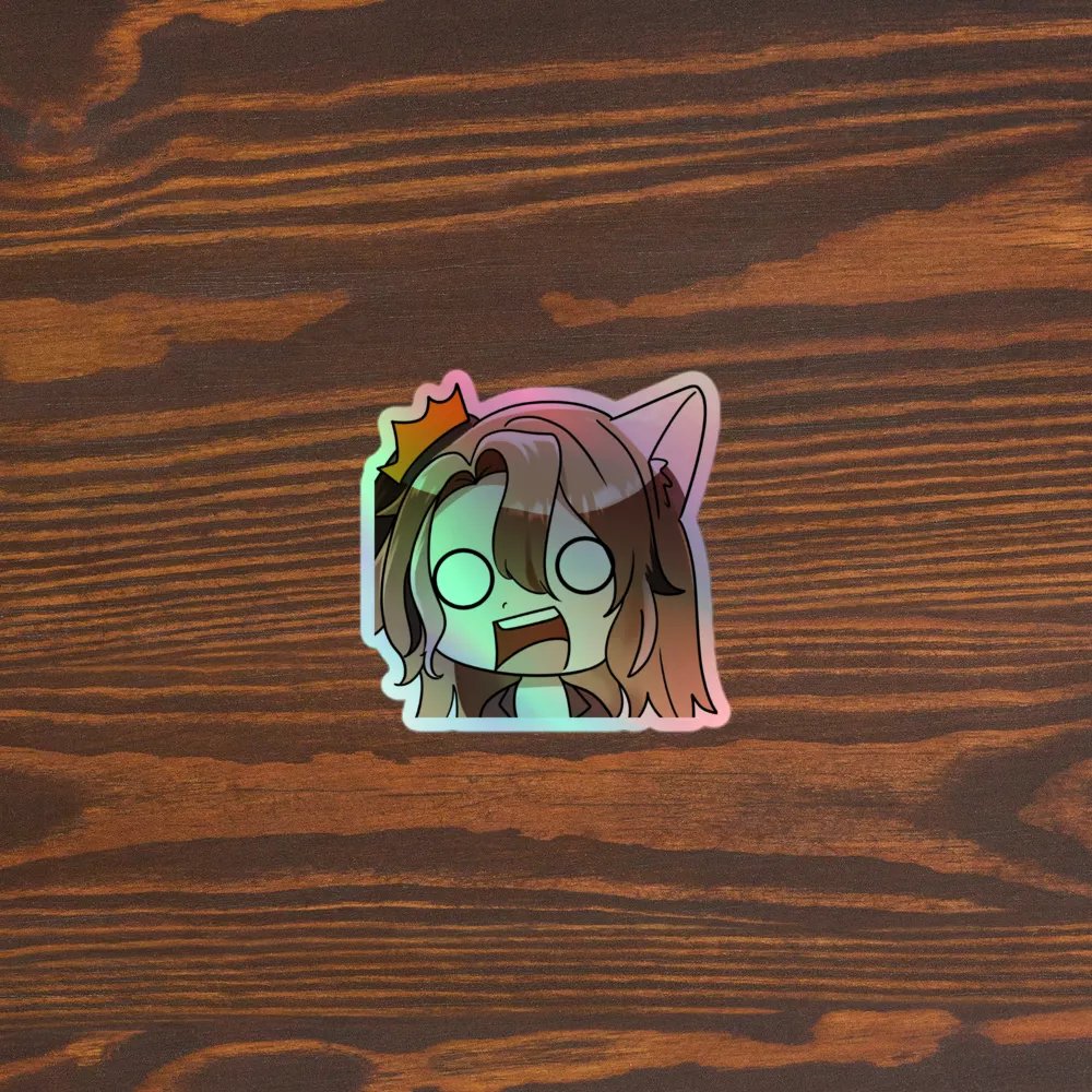 gasp emote holographic sticker product image (5)