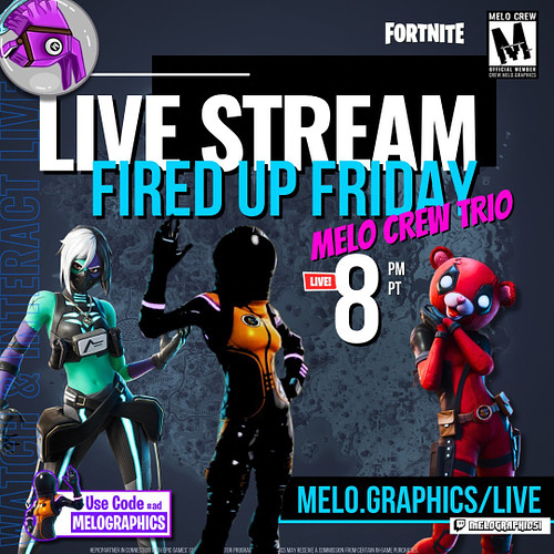 #FiredUpFriday #Fortnite Trios Edition 🔥 ft the #MeloCrew OG ladies @vexatiousgamer @assumingcarpet @melographics1 practicing...