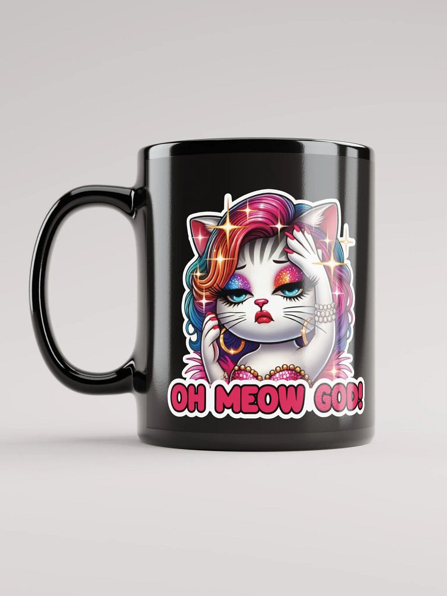 Oh Meow God! Black Glossy Mug product image (11)