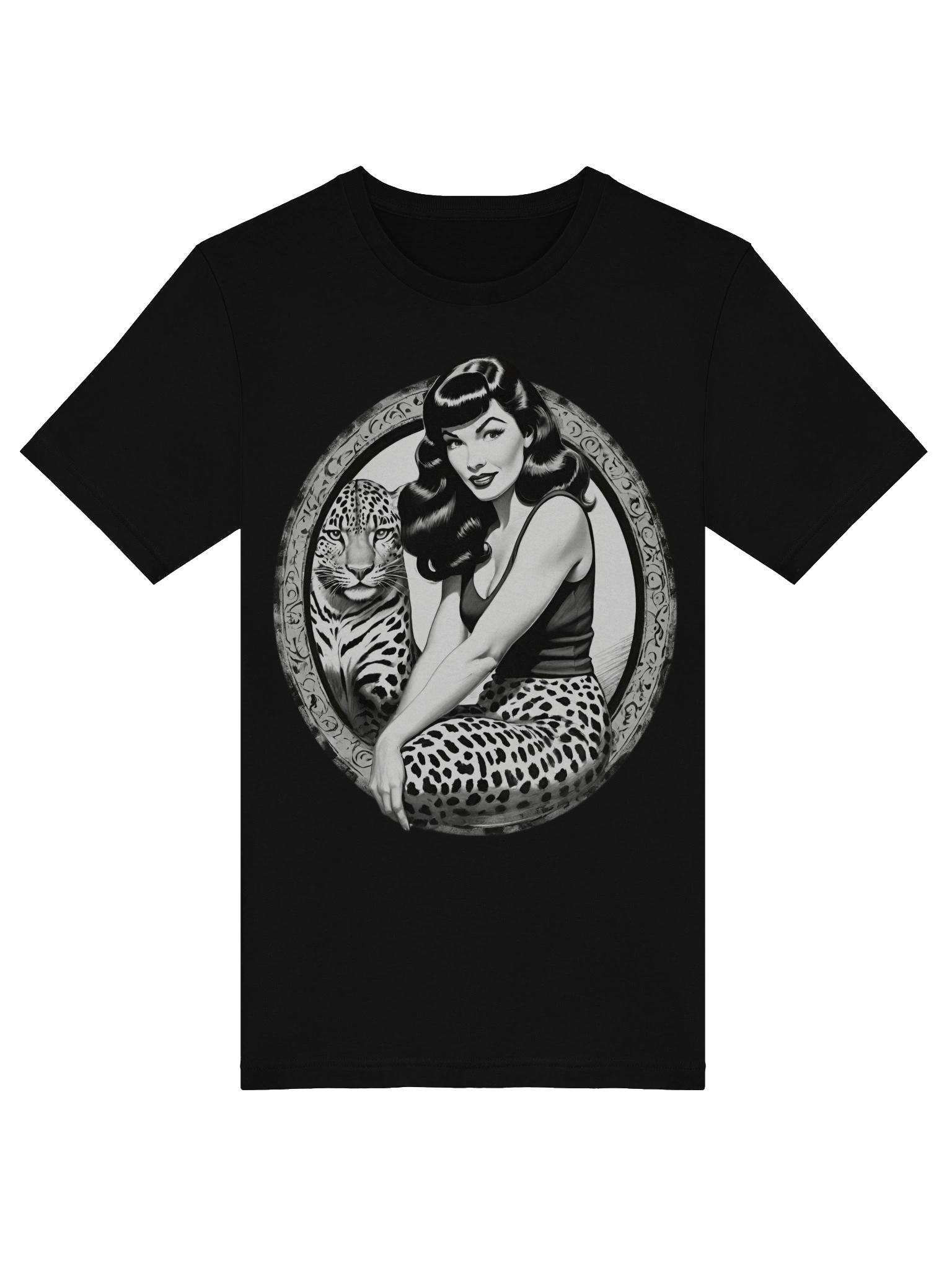 Bettie Page Leopard Muse Women's T-Shirt product image (5)