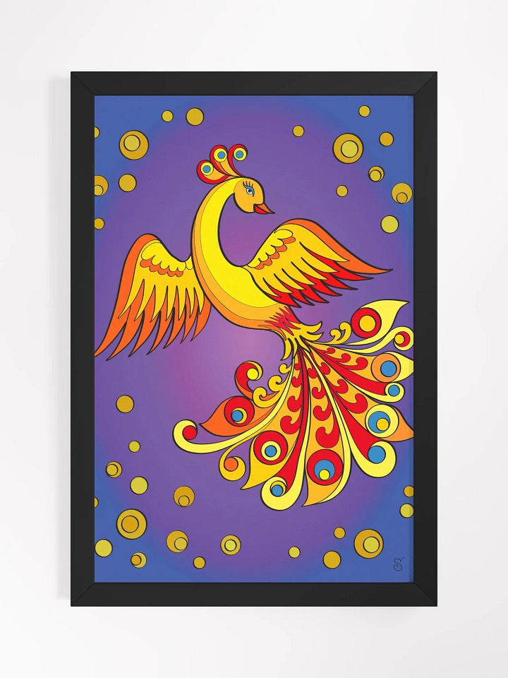 Vibrant Ayous Wood Framed Matte Poster - Golden Bird product image (3)