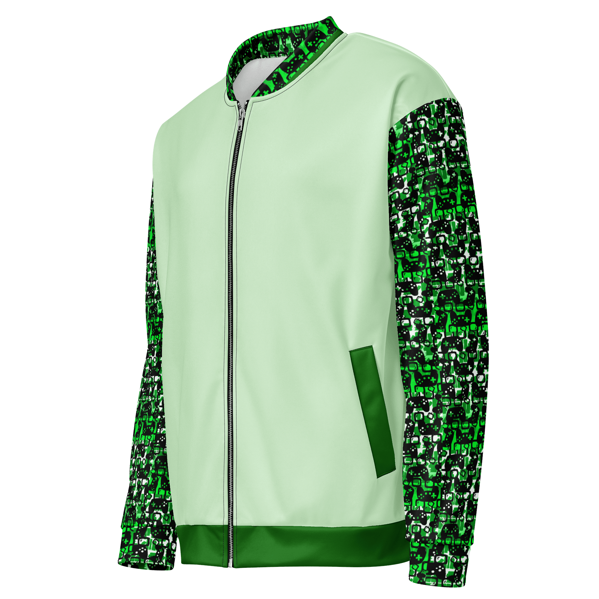 Experience Stories Unisex Bomber Jacket (Green, Emerald Mint, and Black) product image (4)