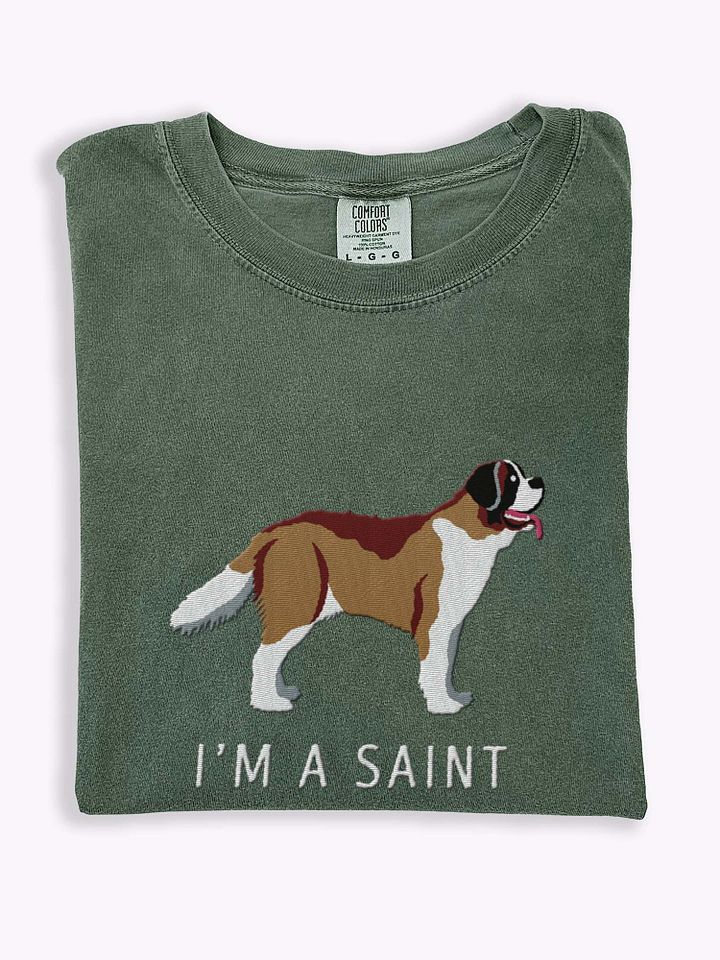 I'm a Saint T-Shirt(Embroidered) of a Saint Bernard product image (1)