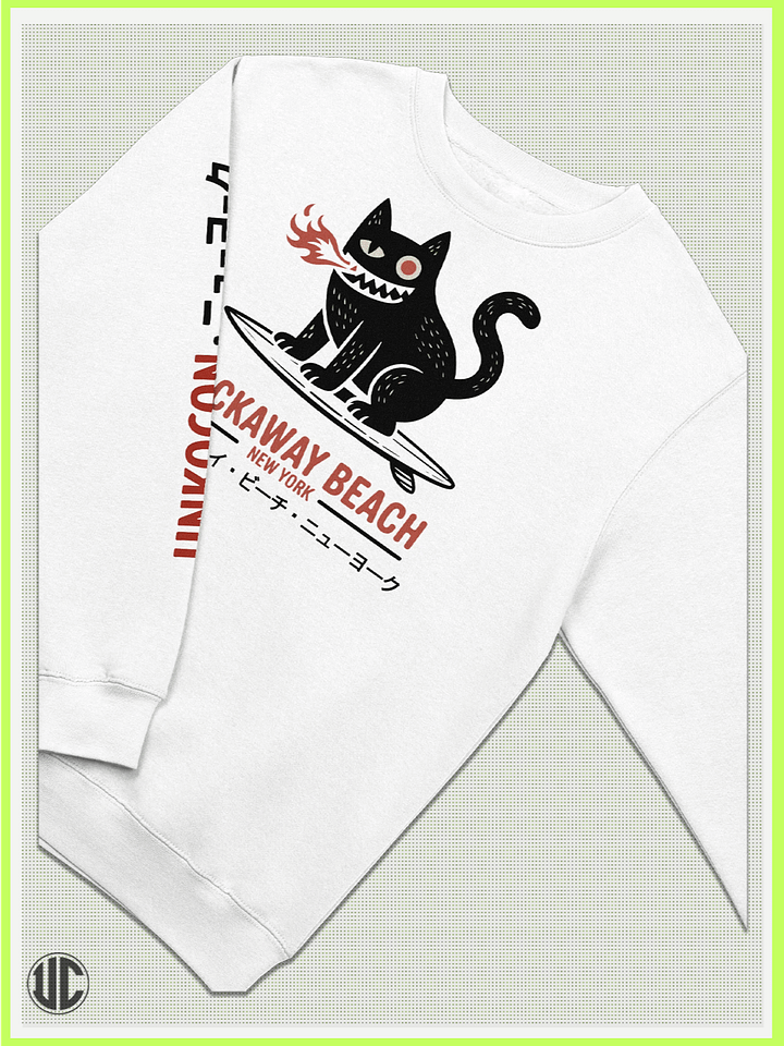 UnkoCon – Rockaway Beach NY Surfer Crew Neck Sweatshirt product image (2)